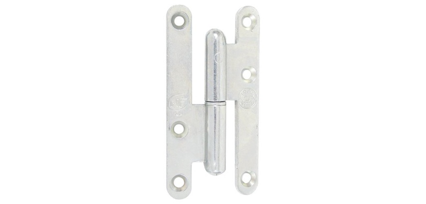 Paumelle de Paris bois bouts ronds - gauche - H 140 mm - l : 55 mm - zingué
