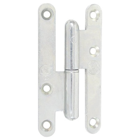 Paumelle de Paris bois bouts ronds - gauche - H 140 mm - l : 55 mm - zingué