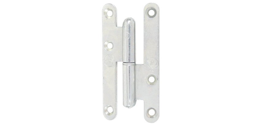Paumelle de Paris bois bouts ronds - droite - H 80 mm - l :  40 mm - zingué