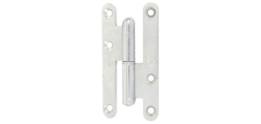 Paumelle de Paris bois bouts ronds - droite - H 80 mm - l :  40 mm - zingué