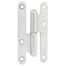 Paumelle de Paris bois bouts ronds - gauche - H 80 mm - l :  40 mm - zingué