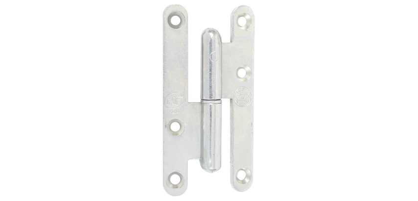 Paumelle de Paris bois bouts ronds - gauche - H 80 mm - l :  40 mm - zingué