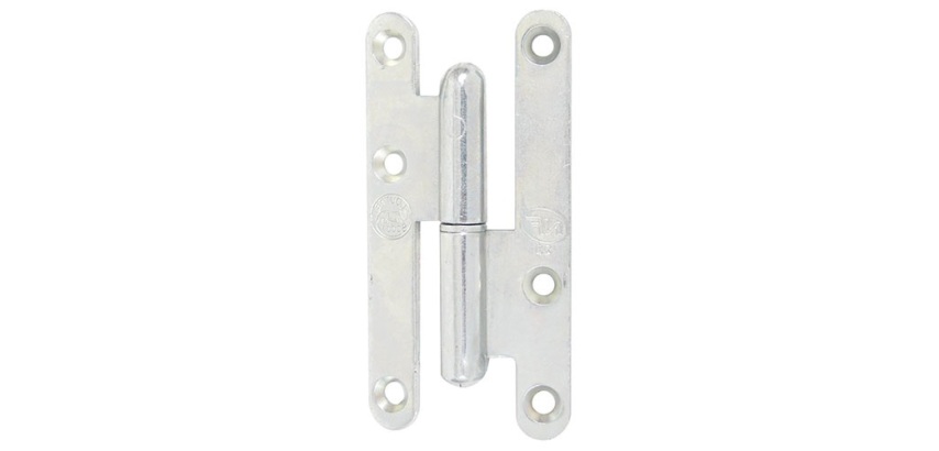Paumelle de Paris bois bouts ronds - droite - H 95 mm -  l : 45 mm - zingué