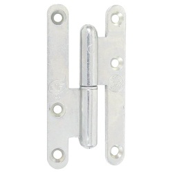 Paumelle de Paris bois bouts ronds - gauche - H 95 mm - l :  45 mm - zingué