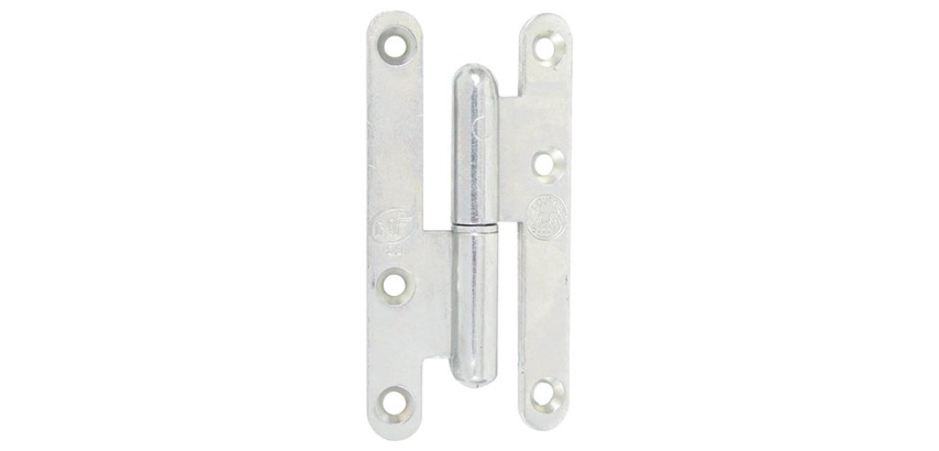Paumelle de Paris bois bouts ronds - gauche - H 95 mm - l :  45 mm - zingué