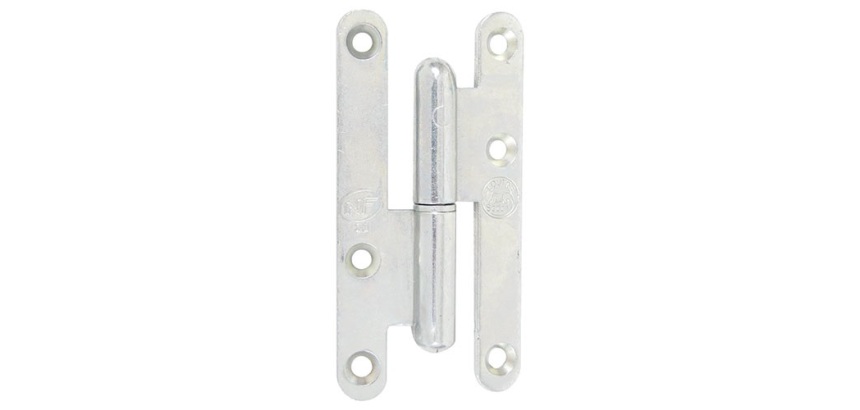 Paumelle de Paris bois bouts ronds - gauche - H 95 mm - l :  45 mm - zingué