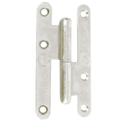 Paumelle de Paris bois bouts ronds - droite - H 110 mm - l : 55 mm - zingué