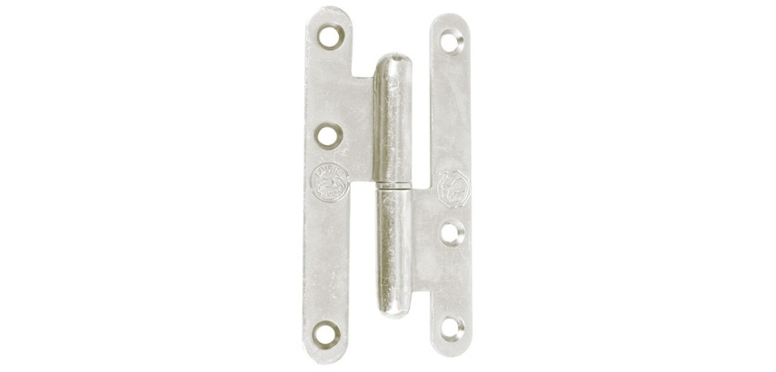 Paumelle de Paris bois bouts ronds - droite - H 110 mm - l : 55 mm - zingué