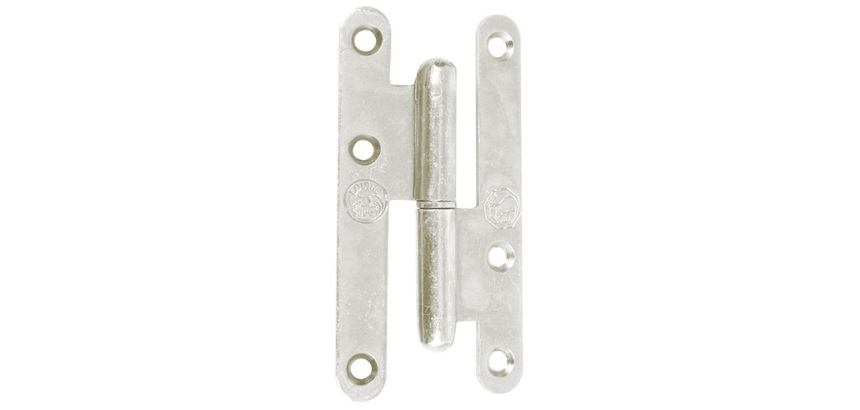 Paumelle de Paris bois bouts ronds - droite - H 110 mm - l : 55 mm - zingué