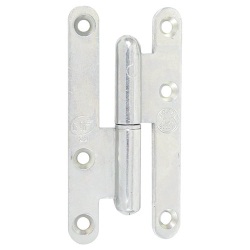Paumelle de Paris bois bouts ronds - gauche - H 110 mm - l : 55 mm - zingué
