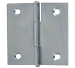 Charnière de meuble carré - L : 40 mm - 40 x 0.9 mm - zingué blanc