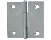 Charnière de meuble carré - L : 40 mm - 40 x 0.9 mm - zingué blanc