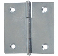 Charnière de meuble carré - L : 40 mm - 40 x 0.9 mm - zingué blanc