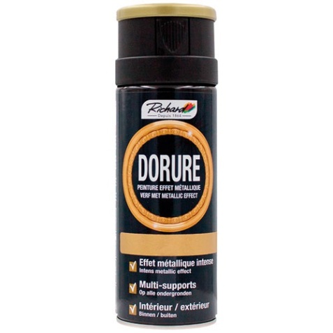 Bombe peinture effet métalique - multi-supports - 400 mL - dorure