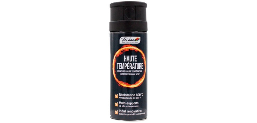Bombe peinture Haute Température  400 ml - Noir