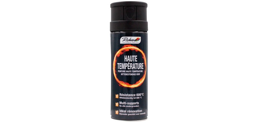 Bombe peinture Haute Température  400 ml - Noir