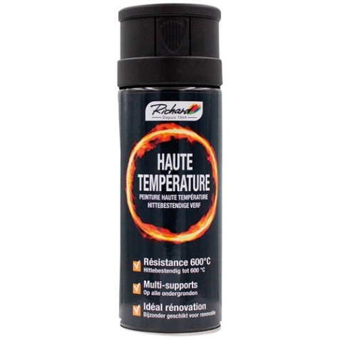 Bombe peinture haute température - résistante à la chaleur 600°C - 400 mL -