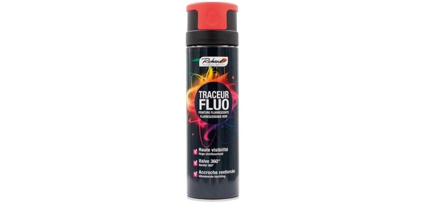 Bombe peinture fluorescente Multi-supports 500 ml Traceur Fluo - Orange