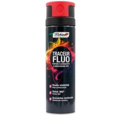 Bombe peinture fluorescente Multi-supports 500 ml Traceur Fluo - Rouge
