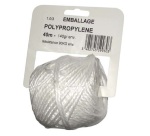 Ficelle polypropylène - 1.0/3 - D3 mm - pelote - 140 g - L : 42 m - blanche