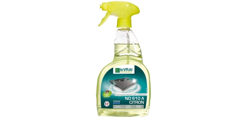Dégraissant désinfectant alimentaire ND610 A - 750 mL - citron