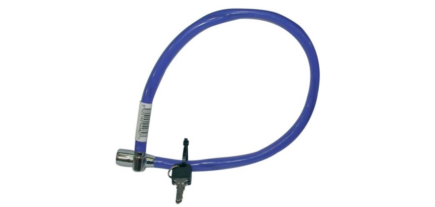 Câble antivol - rigide - à clé - 55 cm x 6 mm - coloris assortis