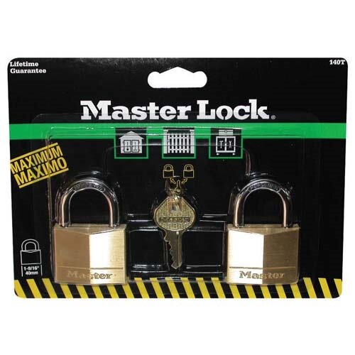 Cadenas à clé en laiton Master Lock - largeur 40 mm - Lot de 2