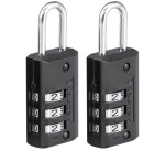 Cadenas à combinaison - 20 mm - anse de 22 mm - noir - lot de 2
