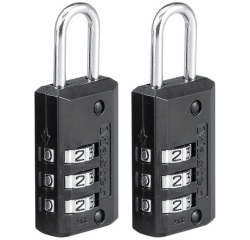 Cadenas à combinaison - 20 mm - anse de 22 mm - noir - lot de 2