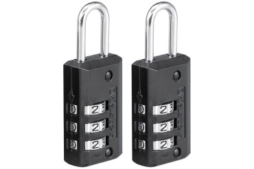 Cadenas à combinaison - 20 mm - anse de 22 mm - noir - lot de 2