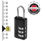 Cadenas à combinaison - 20 mm - anse de 22 mm - noir - lot de 2