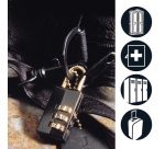 Cadenas à combinaison - 20 mm - anse de 22 mm - noir - lot de 2