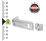 Moraillon - porte cadenas en acier  - 89 mm - gris