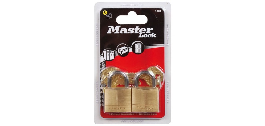 Cadenas en laiton massif 30 mm Master Lock 130EURT – Lot de 2