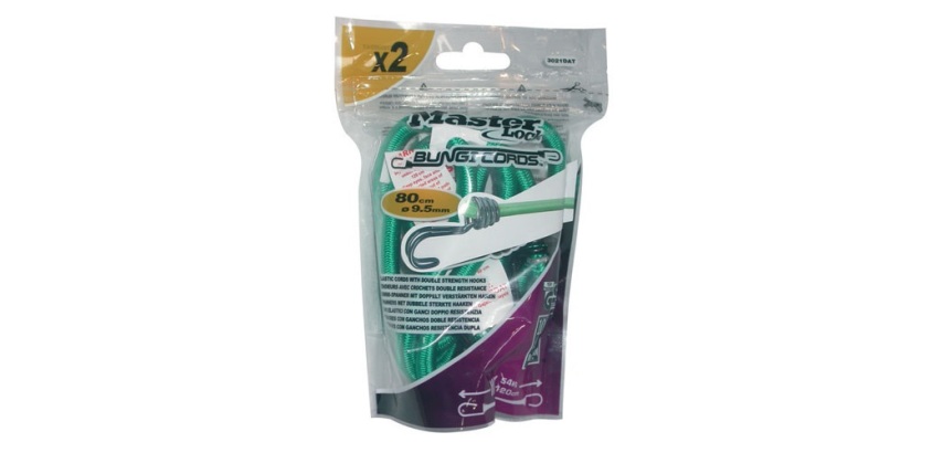 Tendeur - 2 crochets - L : 80 cm - D9.5 mm - vert - lot de 2
