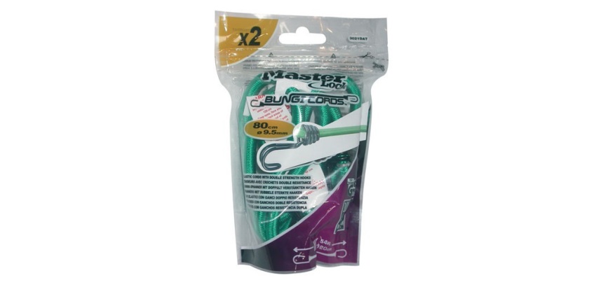 Tendeur - 2 crochets - L : 80 cm - D9.5 mm - vert - lot de 2