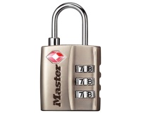 Cadenas à 3 chiffres certifié TSA - nickel - 30 mm