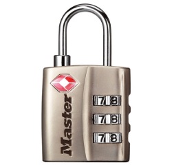 Cadenas à 3 chiffres certifié TSA - nickel - 30 mm