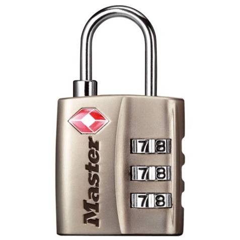 Cadenas à 3 chiffres certifié TSA - nickel - 30 mm