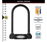 Antivol en U - à clé - anse 21 cm x 13 mm - noir