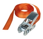 Sangle d'arrimage à cliquet - sans crochet  - L : 5 m - l : 25 mm - orange
