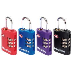 Cadenas à combinaison  TSA - 30mm - zinc et acier - coloris assortis - Lot