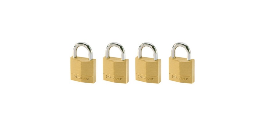 Cadenas à clé en laiton Master Lock - largeur 30 mm - Lot de 4