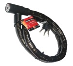 Câble antivol - articulé - à clé - 1.2 m x 22 mm - noir