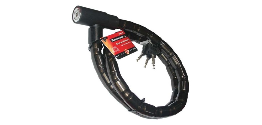 Câble antivol - articulé - à clé - 1.2 m x 22 mm - noir