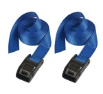 Sangle à bagage - sans crochet - L : 2.5 m - l : 25 mm - bleu - lot de 2