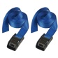 Sangle à bagage - sans crochet - L : 2.5 m - l : 25 mm - bleu - lot de 2