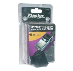 Sangle d'arrimage à cliquet - sans crochet - L : 5 m - l : 25 mm - noir