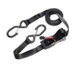 Sangle d'arrimage à cliquet - crochet en S - L : 5 m - l : 25 mm - noir - l