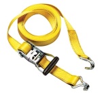 Sangle d'arrimage à cliquet - crochet en J - L : 4.5 m - l : 35 mm - jaune